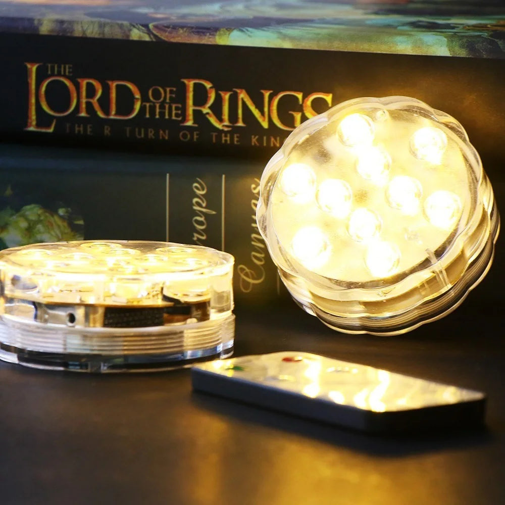 LED Lights with Remote Waterproof Underwater LED Lights Pad Battery Operated - 3