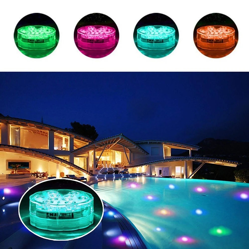 LED Lights with Remote Waterproof Underwater LED Lights Pad Battery Operated - 4
