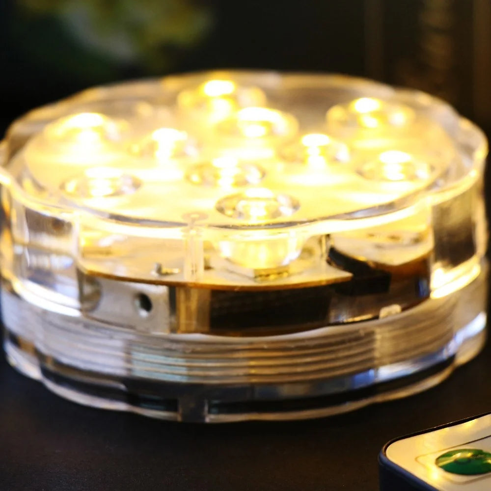 LED Lights with Remote Waterproof Underwater LED Lights Pad Battery Operated - 6
