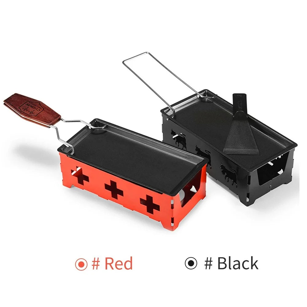 Non-Stick Raclette Grill Set Cheese Melter Pan with Spatula Kitchen Gadgets - Black - 2
