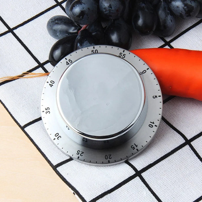 60MIN Stainless Steel Countdown Mechanical Magnetic Timer Quiet Counting For Cooking Baking Washing etc. - 5
