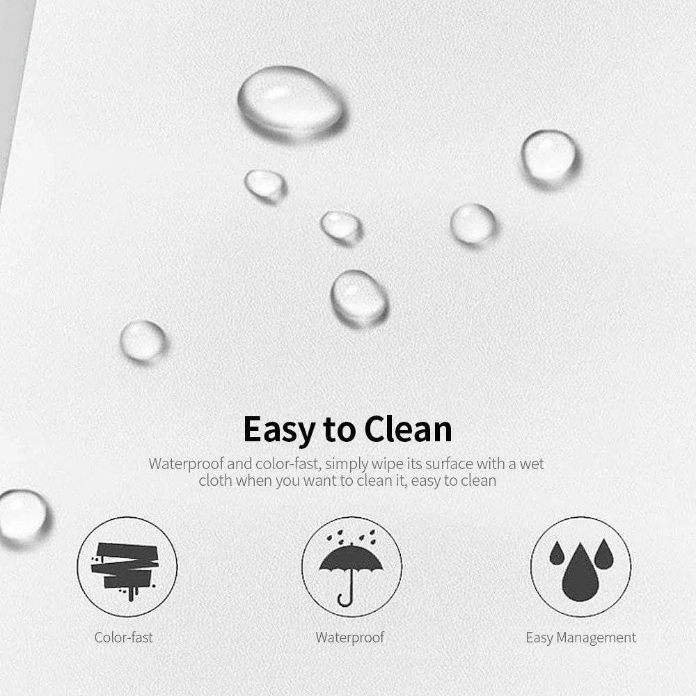 Double-Sided Mouse Pad Eco-friendly Cork PU Leather Desk Mat Waterproof Dustproof Mouse Mat - Black - 5