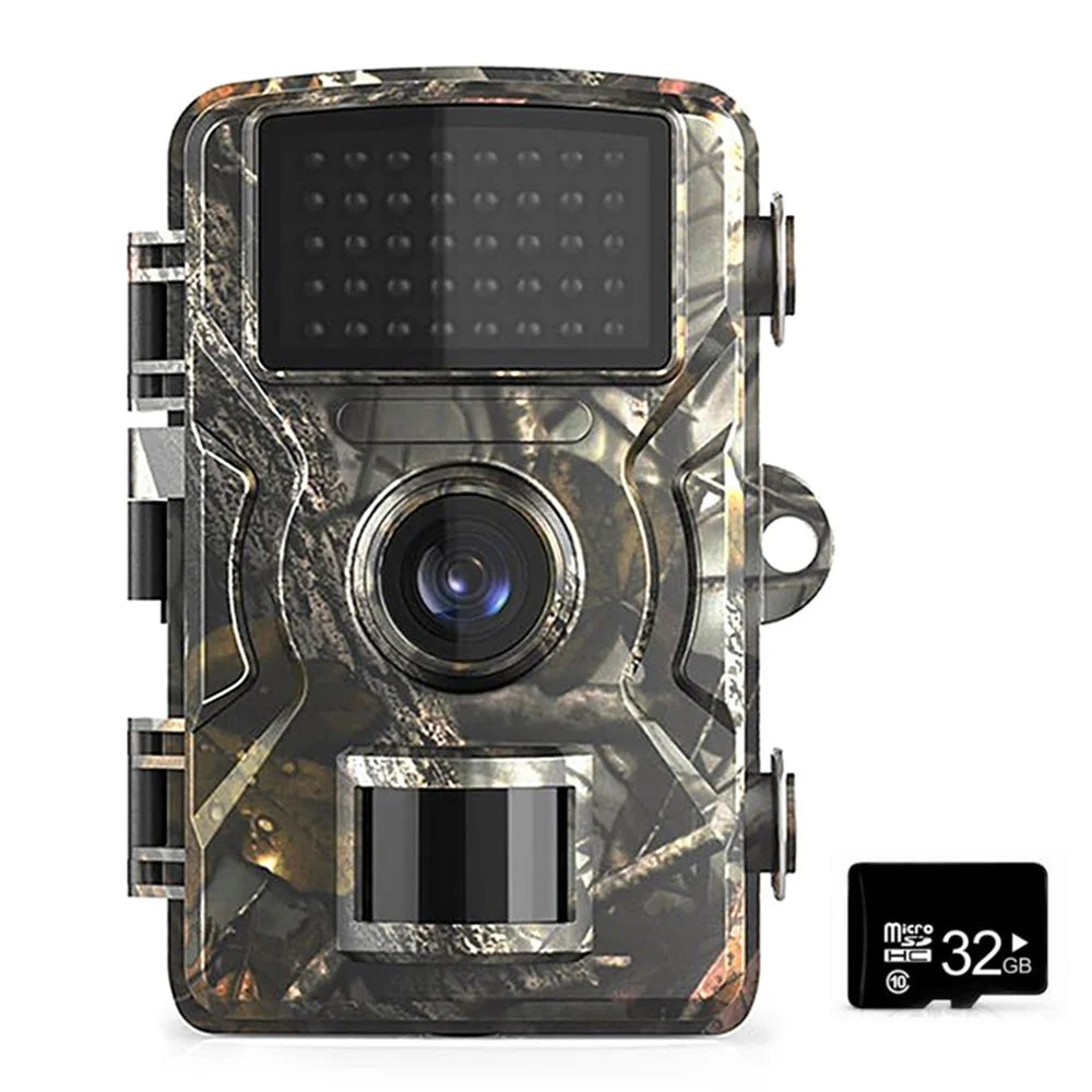 12MP 1080P Wildlife Hunting Trail and Game Camera with TF Card Motion Activated Security Camera IP66 Waterproof Outdoor Infrared Night Vision Hunting Scouting Camera - 32G TF Card - 1