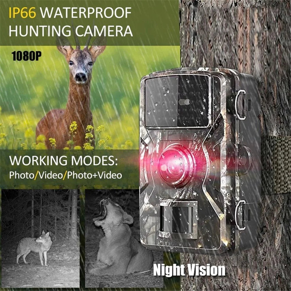 12MP 1080P Wildlife Hunting Trail and Game Camera with TF Card Motion Activated Security Camera IP66 Waterproof Outdoor Infrared Night Vision Hunting Scouting Camera - 32G TF Card - 6