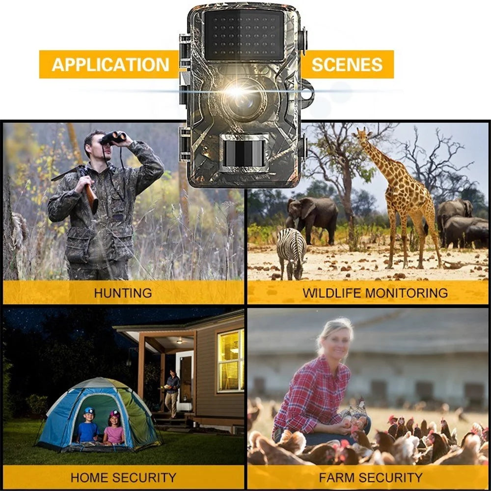 12MP 1080P Wildlife Hunting Trail and Game Camera with TF Card Motion Activated Security Camera IP66 Waterproof Outdoor Infrared Night Vision Hunting Scouting Camera - 32G TF Card - 7