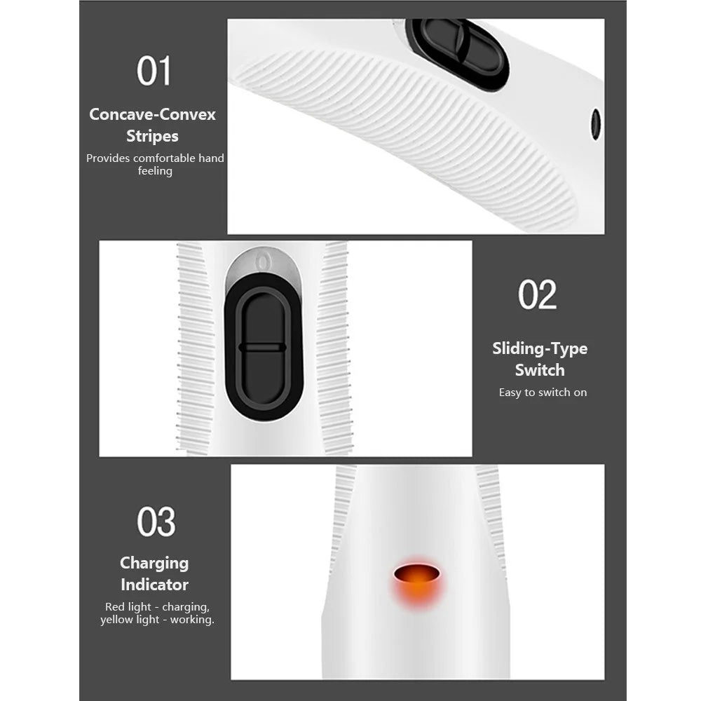 Pet Nail Grinder Multi-Functional Dog Cat Hair Trimmer 3 in 1 Electric USB Rechargeable Low Noise Grooming & Smoothing Tool - 4