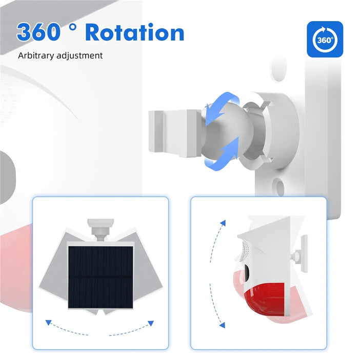 Solar Powered Wireless 433MHz Infrared Motion Sensor Detector Strobe Siren 120dB Alarm Waterproof PIR Sensor - Without Remote Control - 5