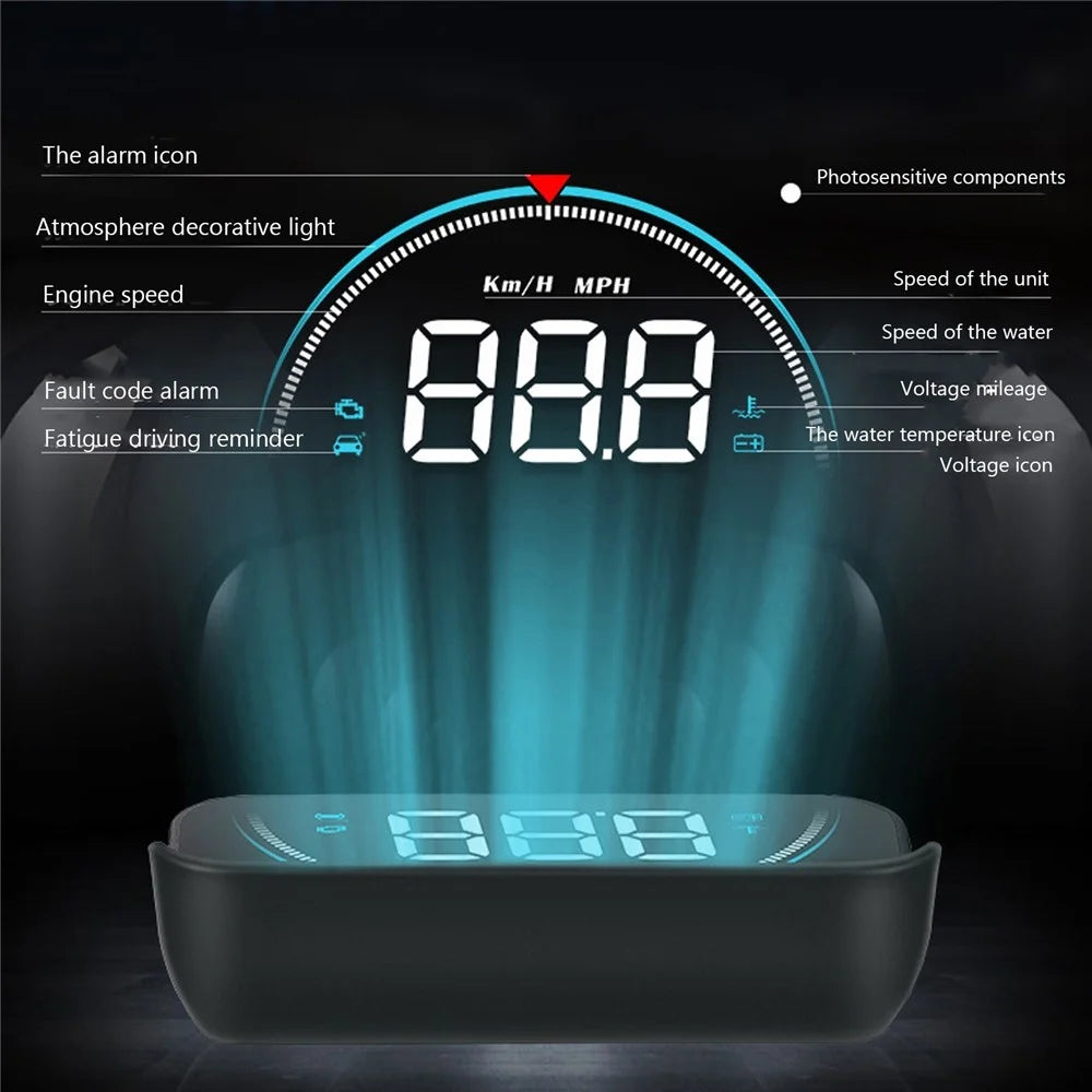 Intelligent Heads Up Display High Definition Refitted Speedometer [CE/RoSH Certified] for Automobile Vehicle Heads Up Display Car Digital Speedometer - 2