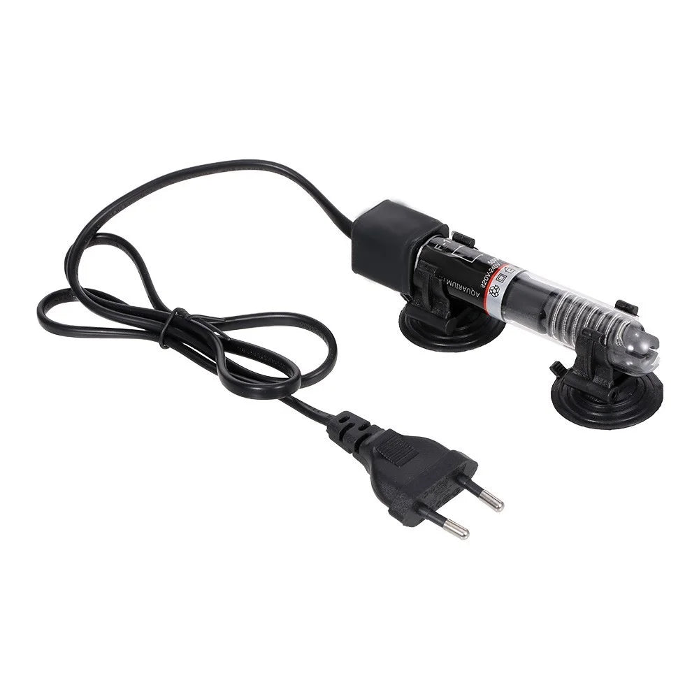 Mini Aquarium Heater Submersible Auto Thermostat Heater Fish Tank Water Heater Quartz Tube with Suction Cups - EU Plug/50W - 4