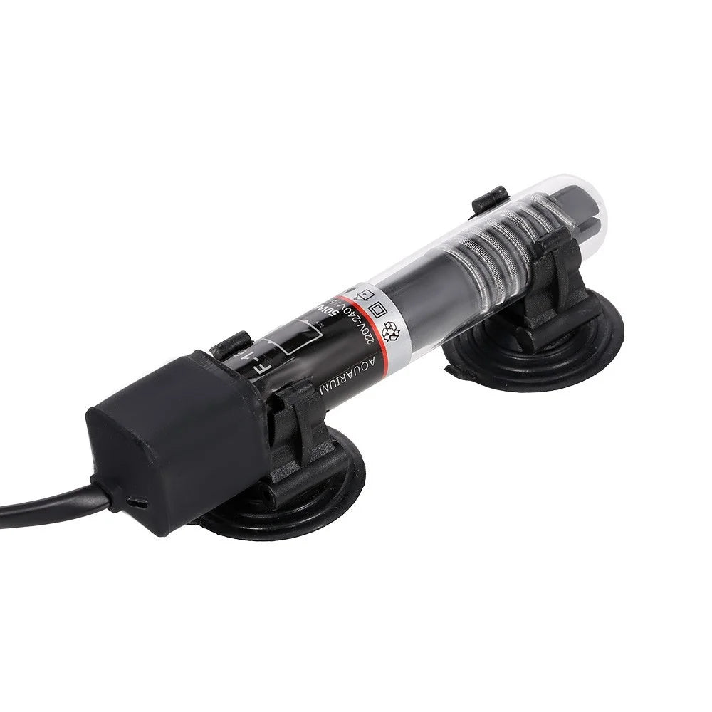 Mini Aquarium Heater Submersible Auto Thermostat Heater Fish Tank Water Heater Quartz Tube with Suction Cups - EU Plug/50W - 7