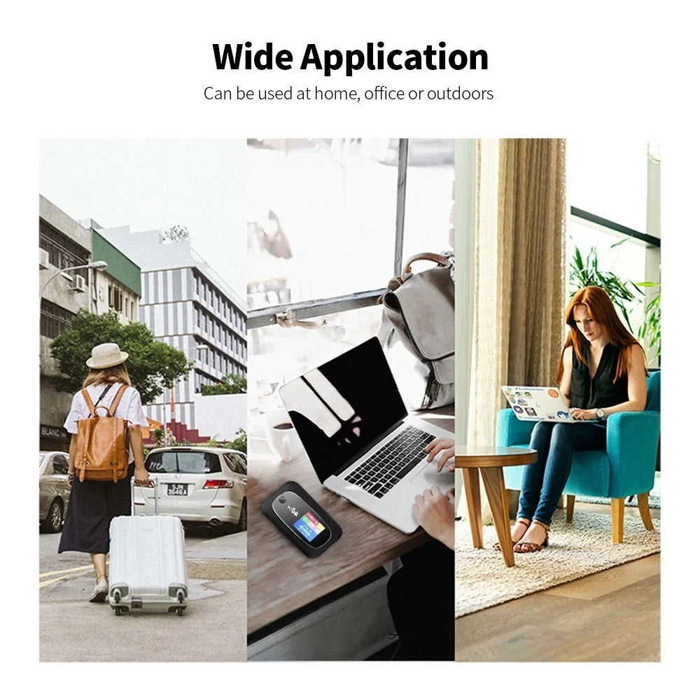4G LTE CAT4 150Mbps Mobile WiFi Portable Hotspot Portable WiFi Wireless Wifi Router Portable Router with SIM Card Slot - Black - 3