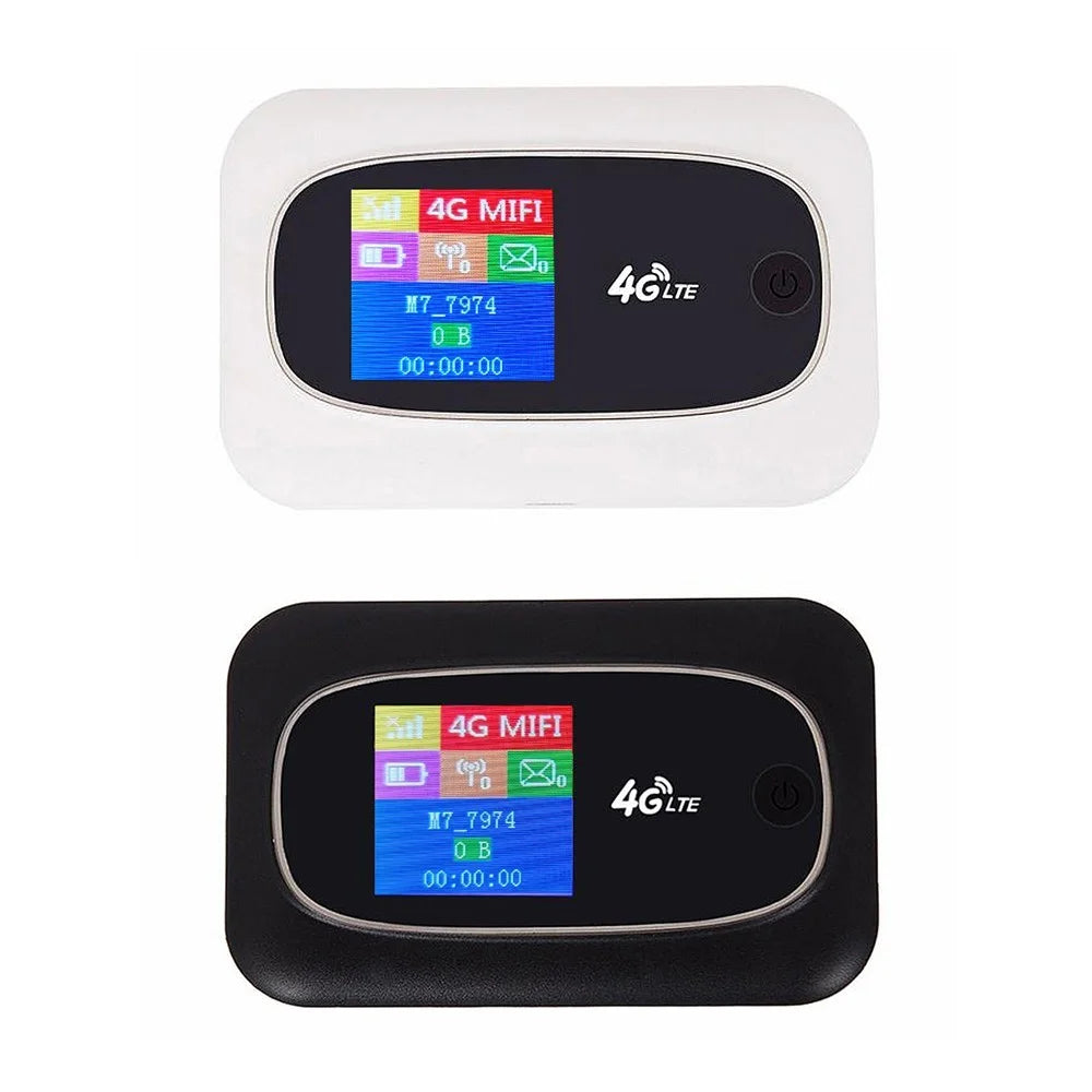 4G LTE CAT4 150Mbps Mobile WiFi Portable Hotspot Portable WiFi Wireless Wifi Router Portable Router with SIM Card Slot - Black - 4