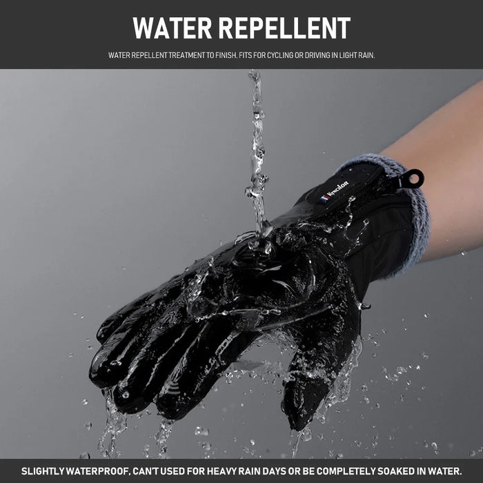 KYNCILOR For Outdoor Exercise Work Winter Warm Gloves Fleece Windproof Waterproof Gloves - Black/L - 7