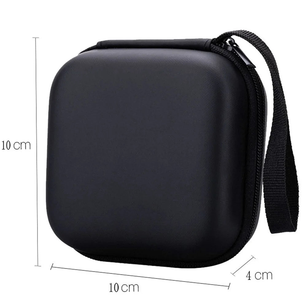 Portable Earbuds Case EVA+PU Waterproof Earphone Data Cable Storage Bag Travel Carrying Case - 3