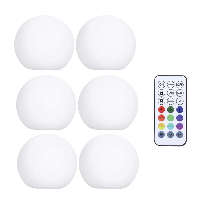 Dimmable Floatings Pool Light with RF Remote Control 16 Colors & 3 Dynamic Modes RGBW Color Changing LEDs Ball Lights - 6PCS - 1