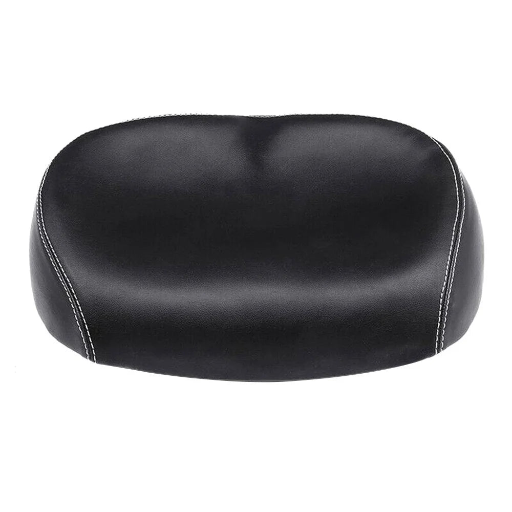Big Ass Bike Cycling Noseless Saddle Wide Large Soft PU Pad Seat - Black - 1