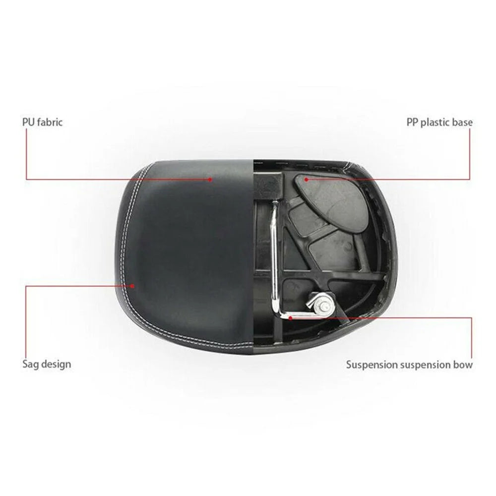 Big Ass Bike Cycling Noseless Saddle Wide Large Soft PU Pad Seat - Black - 2