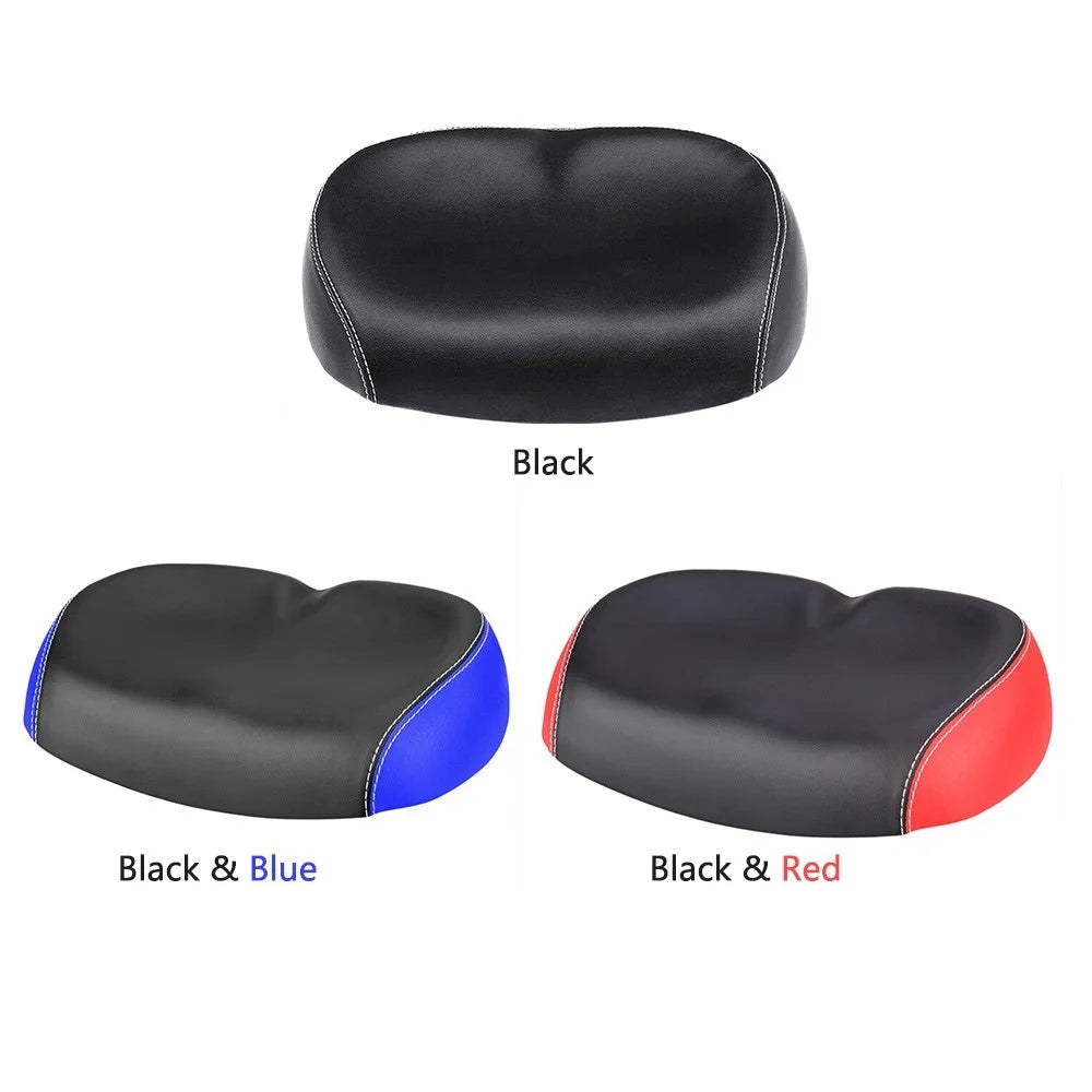 Big Ass Bike Cycling Noseless Saddle Wide Large Soft PU Pad Seat - Black - 4