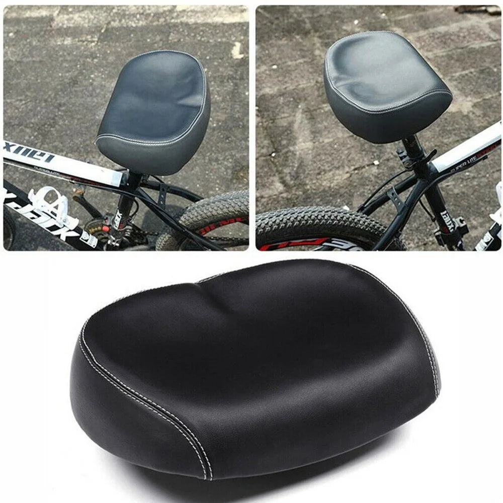 Big Ass Bike Cycling Noseless Saddle Wide Large Soft PU Pad Seat - Black - 5