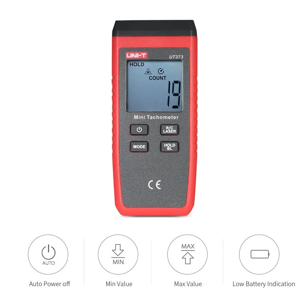 UNI-T UT373 Handheld LCD Digital Tachometer Speedometer Tach Meter Measuring Rang 0 ~ 99999 COUNT - 6
