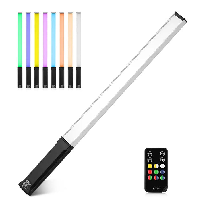 LIYADI RGB Handheld LED Light Wand Rechargeable Photography Light Stick 10 Lighting Modes 12 Brightness Levels 1000 Lumens 3200-5600K Color Temperature with Portable Bag Hanging Loop Remote Control - 1