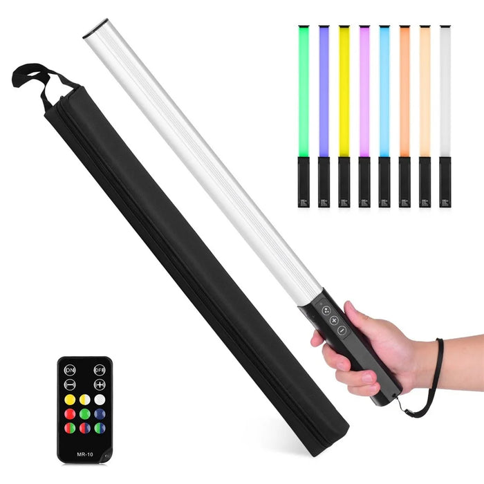 LIYADI RGB Handheld LED Light Wand Rechargeable Photography Light Stick 10 Lighting Modes 12 Brightness Levels 1000 Lumens 3200-5600K Color Temperature with Portable Bag Hanging Loop Remote Control - 7