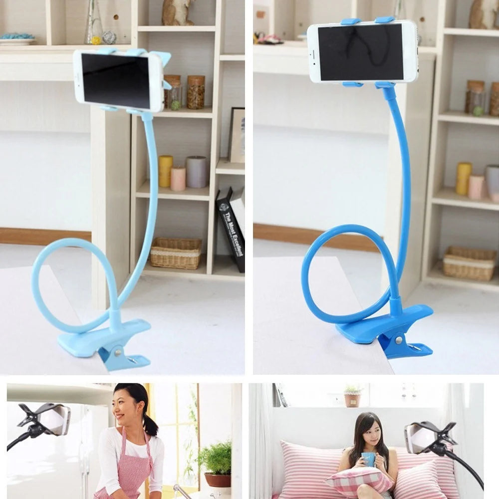 Lazy Phone Holder Cell Phones Clip Stand Handsfree Gooseneck Rotating Mount for Up to 6.3 Inches Devices - Black - 2