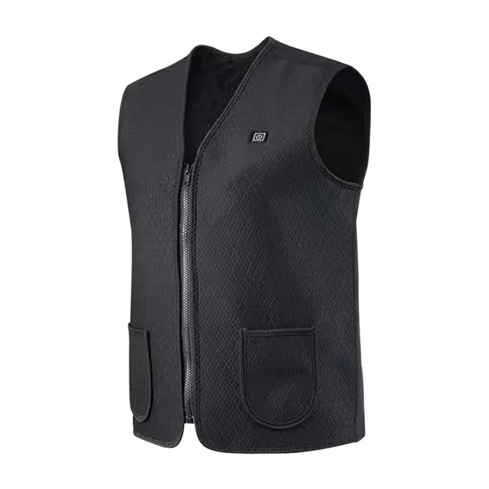 Men Heated Vest Winter Warm Heated Vest Heating Jacket Light USB Electric Warm Clothes for Outdoor Running Cycling Biking Driving Hiking(Battery Not Included) - L - 2