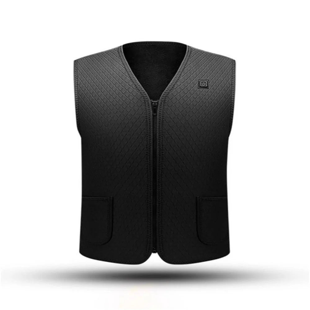 Men Heated Vest Winter Warm Heated Vest Heating Jacket Light USB Electric Warm Clothes for Outdoor Running Cycling Biking Driving Hiking(Battery Not Included) - L - 5
