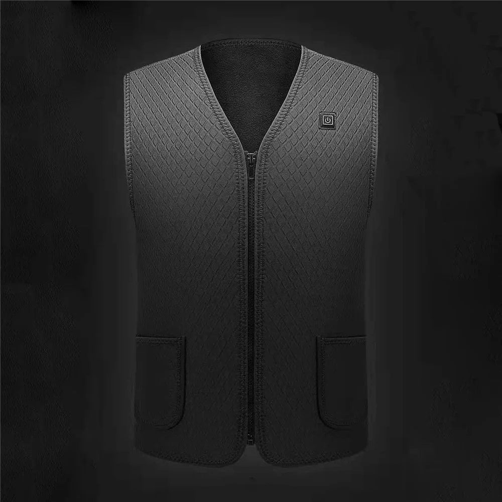 Men Heated Vest Winter Warm Heated Vest Heating Jacket Light USB Electric Warm Clothes for Outdoor Running Cycling Biking Driving Hiking(Battery Not Included) - L - 6