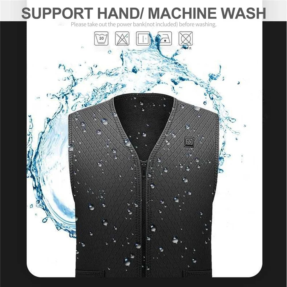 Men Heated Vest Winter Warm Heated Vest Heating Jacket Light USB Electric Warm Clothes for Outdoor Running Cycling Biking Driving Hiking(Battery Not Included) - L - 7