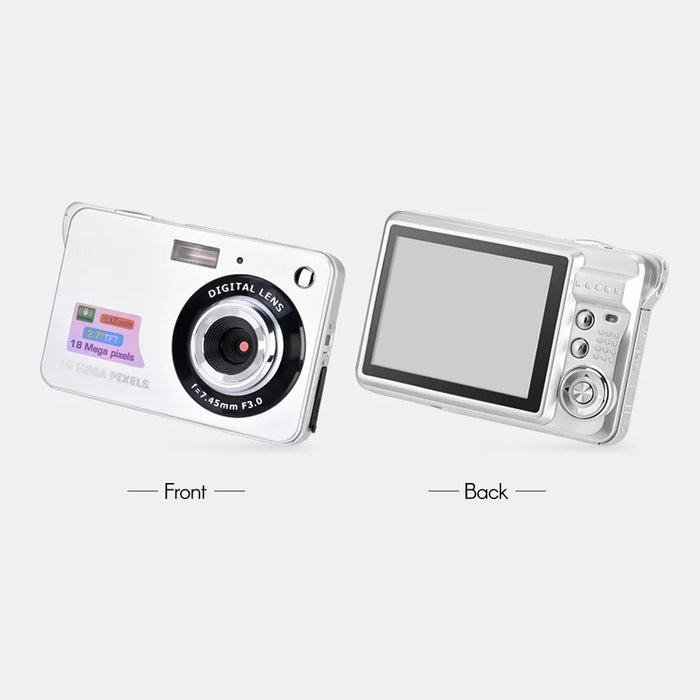 Digital Camera Mini Pocket Camera 18MP 2.7 Inch LCD Screen 8x Zoom Smile Capture Anti-Shake with Battery - Black - 6