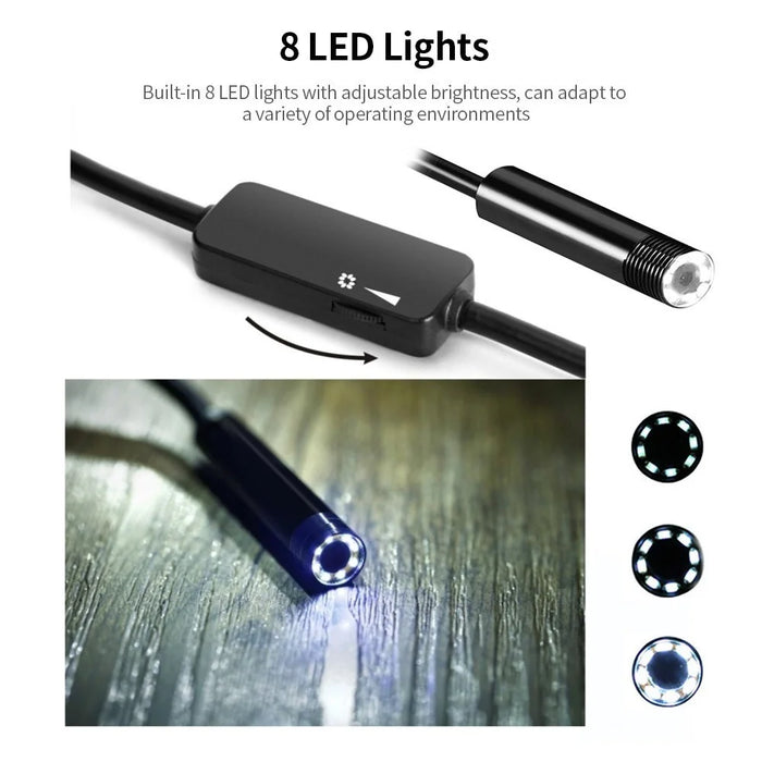 1200P Digital Handheld USB WiFi Endoscope Camera 8LEDs Adjustable IP68 Waterproof - Hard Wire 10m - 2