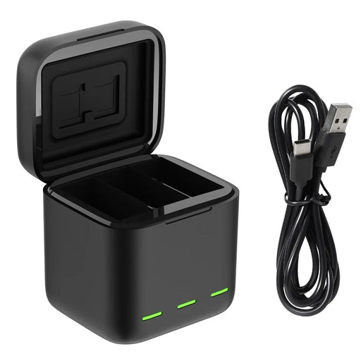 TELESIN GP-BCG-901 3-Channel USB Battery Quick Charger Batteries Storage Carrying Case - 1