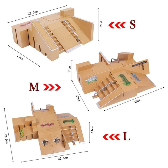 Mini Alloy Finger Skating Board Skate Park Kit Venue Combination Toys - S - 2