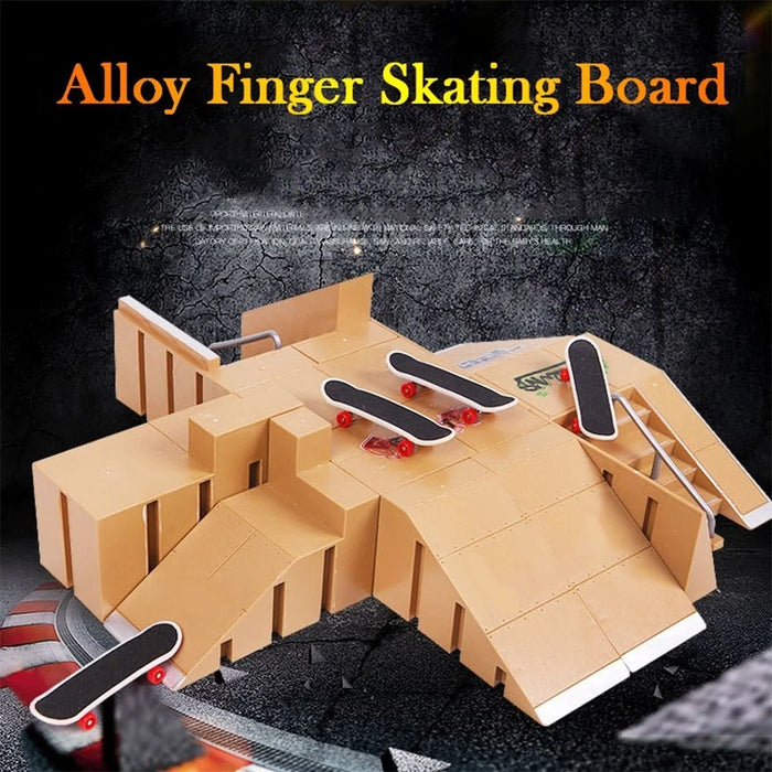 Mini Alloy Finger Skating Board Skate Park Kit Venue Combination Toys - S - 3
