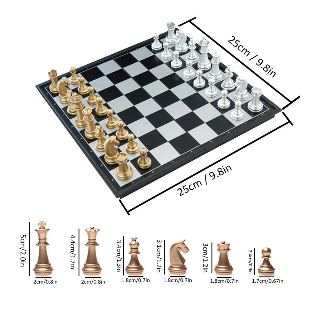 For Parent-Child Toy Folding Portable Plastic Magnetic Chess Set Lightweight Board Game - S - 4