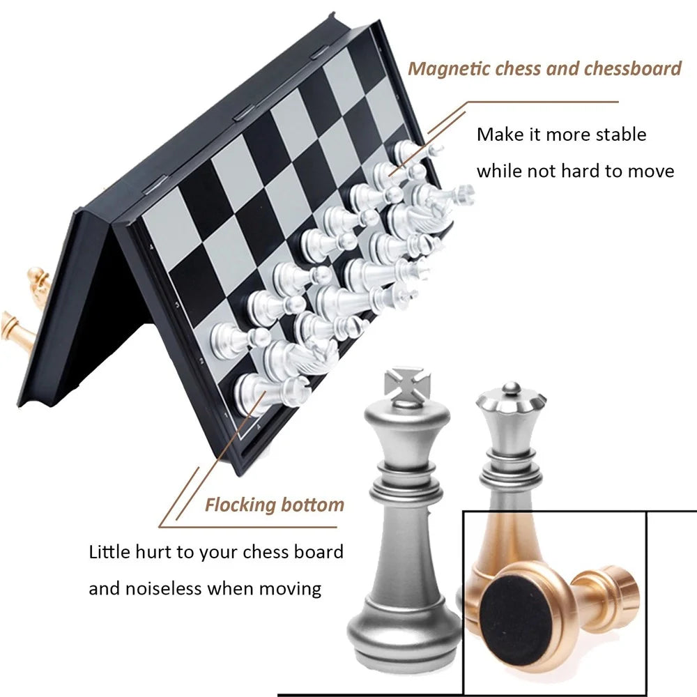For Parent-Child Toy Folding Portable Plastic Magnetic Chess Set Lightweight Board Game - S - 5