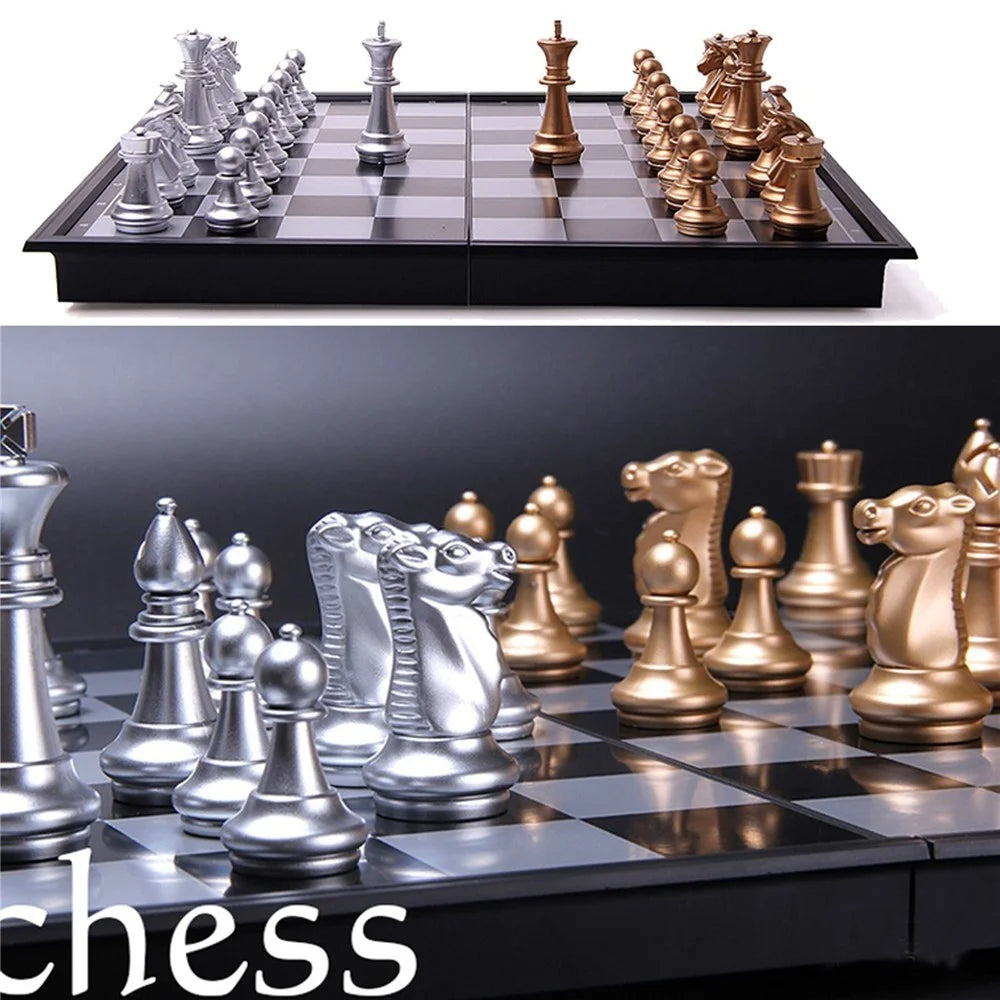 For Parent-Child Toy Folding Portable Plastic Magnetic Chess Set Lightweight Board Game - S - 7