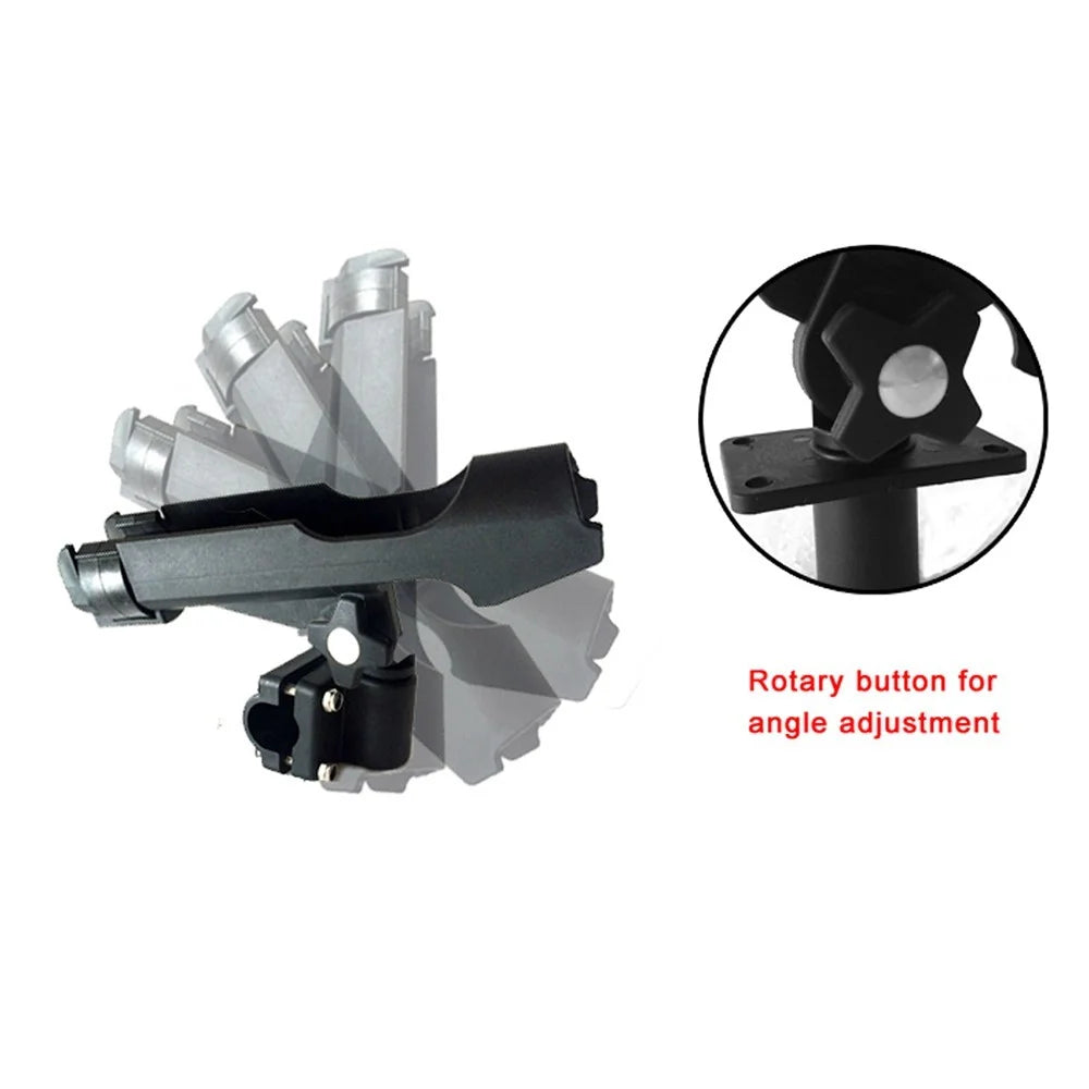 Adjustable Fishing Rod Rack Holder 360 Degrees Rotating Kayak Rail Boat Fishing Pole Support Tool - 5