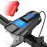 USB Rechargeable Bike Front Light Cycle Headlight with Bicycle LED Speedometer Odometer - Black - 6