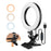 6.3 Inch 2700K-5500K Selfie Ring Video Light with Clamp Mount for Online Teaching Makeup Video Recording Live Steaming - 1