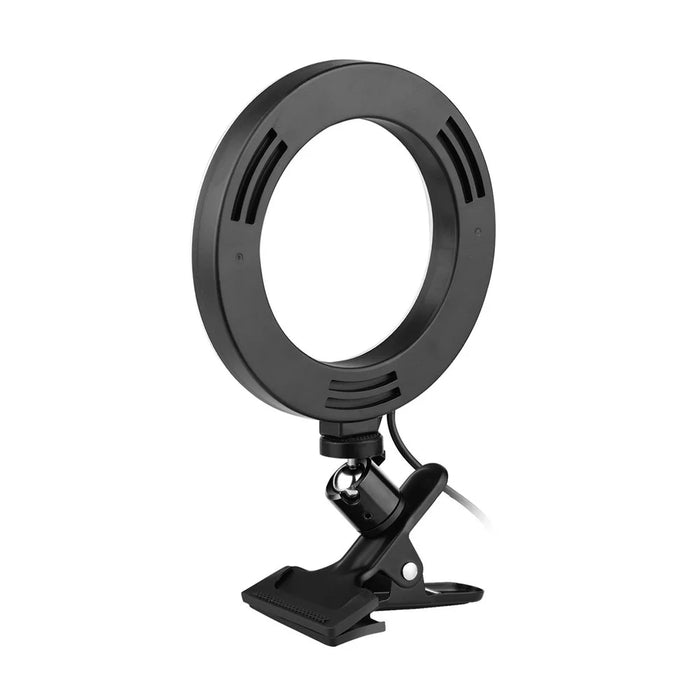 6.3 Inch 2700K-5500K Selfie Ring Video Light with Clamp Mount for Online Teaching Makeup Video Recording Live Steaming - 6