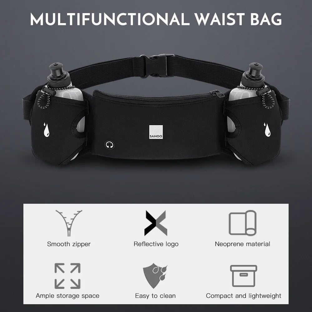 Multifunctional Waist Pack Outdoor Sports Running Bag with 2 Water Bottles - 2