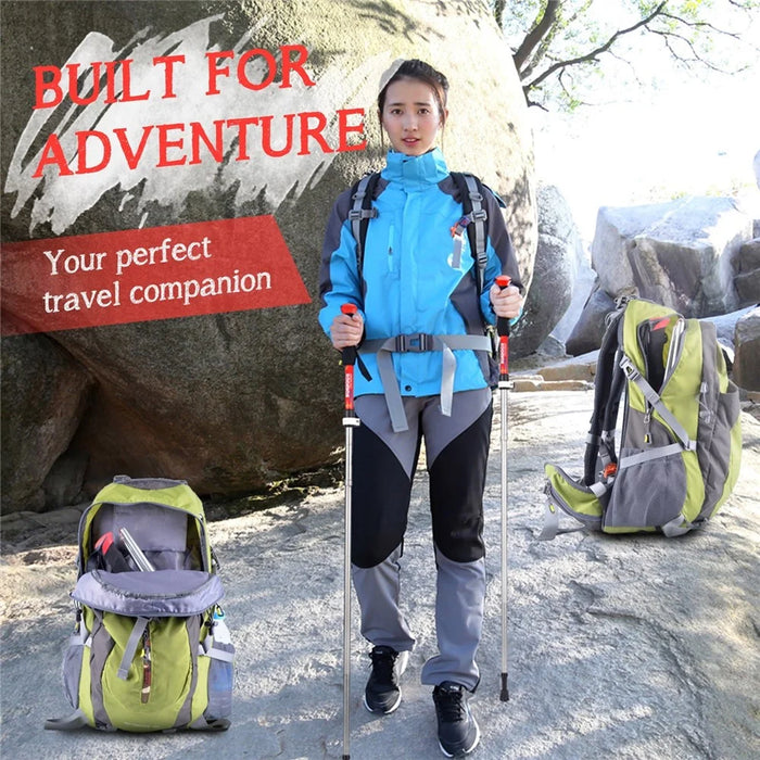 KODENOR 2 PCS Collapsible Trekking Pole Set For Trekking Camping Traveling Climbing Short Style  - Blue - 3
