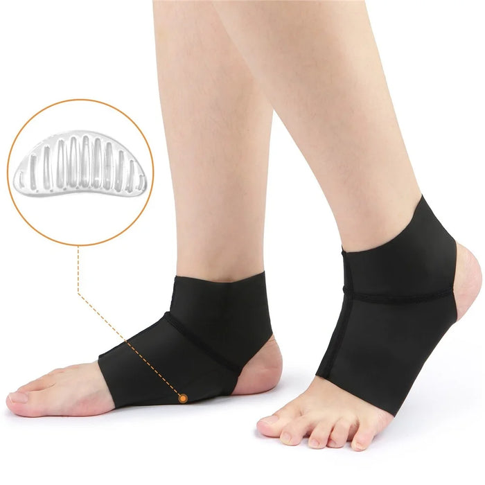 1 Pair of Compression Arch Support Brace with Gel Ankle Protector for Ankle Arch Pain Relief - 1