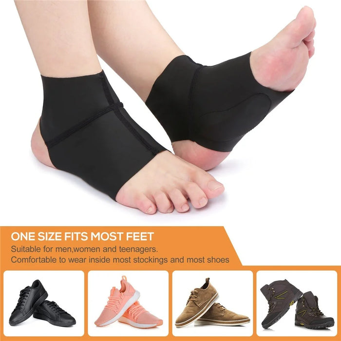 1 Pair of Compression Arch Support Brace with Gel Ankle Protector for Ankle Arch Pain Relief - 2