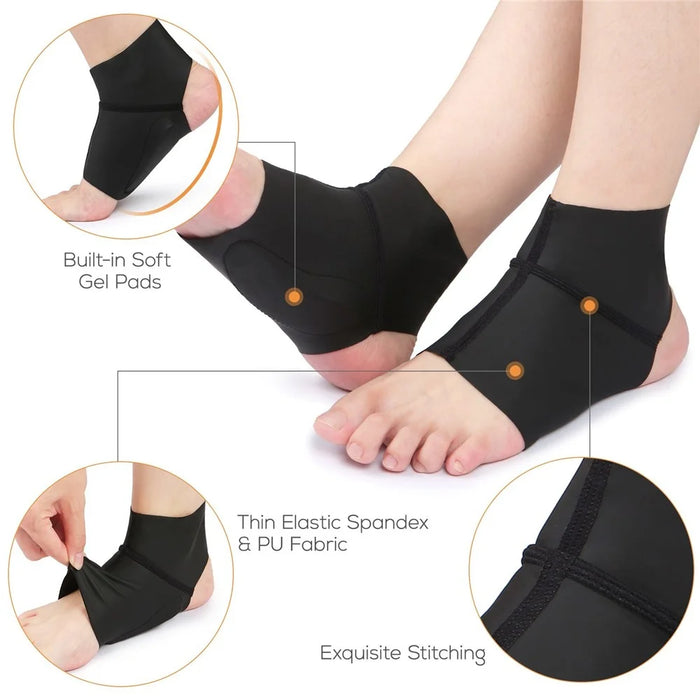 1 Pair of Compression Arch Support Brace with Gel Ankle Protector for Ankle Arch Pain Relief - 3