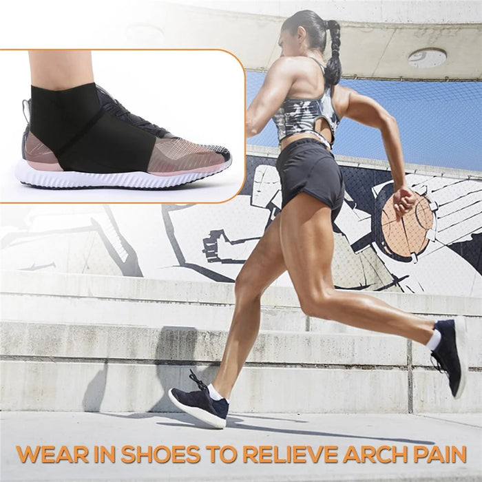 1 Pair of Compression Arch Support Brace with Gel Ankle Protector for Ankle Arch Pain Relief - 4