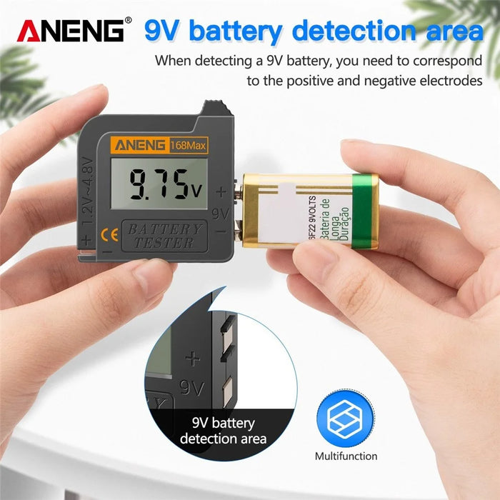 ANENG Battery Tester 168MAX Digital Display Tester Battery Voltage Checker Battery Capacity Testing Tool Universal Tester for Checking AAA AA Button Battery - 5